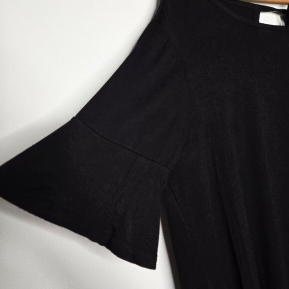 LC Lauren Conrad Black Soft Stretchy Keyhole Blouse L - Picture 4 of 8